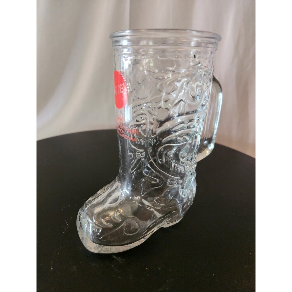 Vintage Anchor Hocking Clear Glass "MATTEL TOYS BRANDED" COWBOY BOOT Mug RARE - Picture 3 of 5